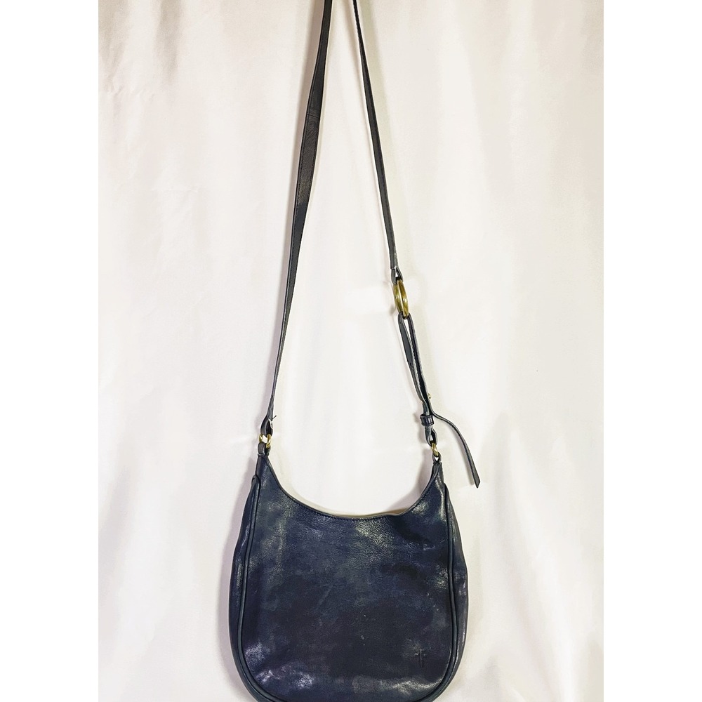 Frye Black Leather Cross Body Purse Pre-Owned  10" x9"